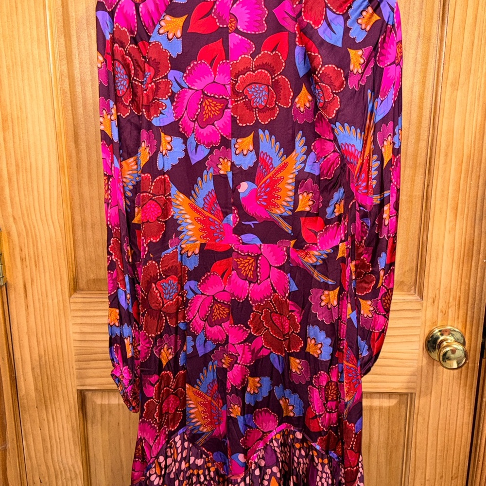 NWT Philosophy Pink and Purple Floral Midi Dress-10 - Picture 12 of 13